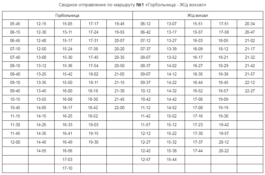 Расписание автобуса номер девять